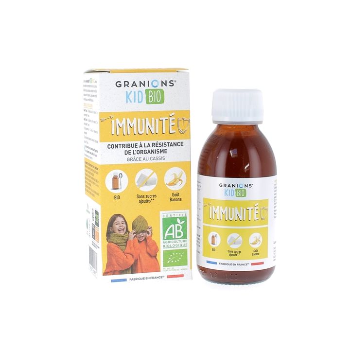 Sirop Immunit&eacute; kid bio go&ucirc;t banane Granions - flacon de 125ml
