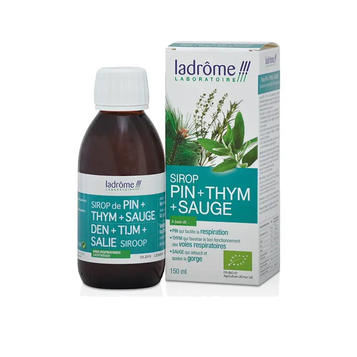Sirop de pin thym et sauge bio Ladr&ocirc;me - flacon de 150ml