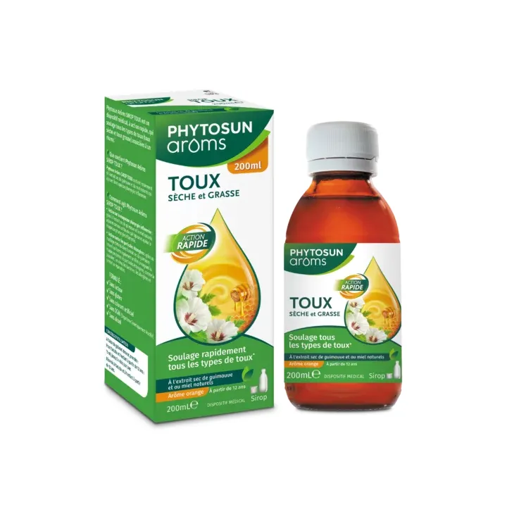 Sirop toux s&egrave;che et grasse Phytosun Aroms - flacon de 200ml