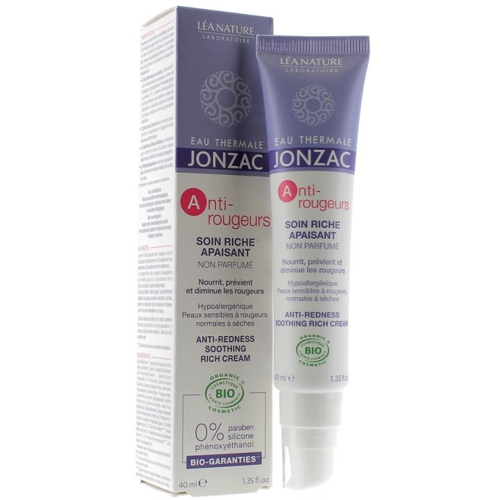 Soin Riche Apaisant Anti-Rougeurs non parfum&eacute; Jonzac - tube de 40 ml