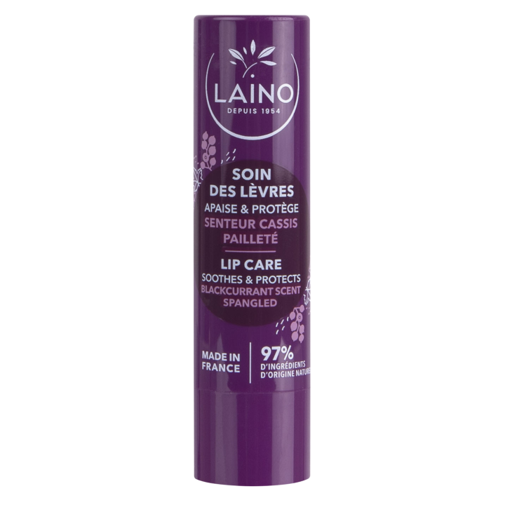 Soin des l&egrave;vres paillet&eacute; parfum cassis Laino - stick de 4 g