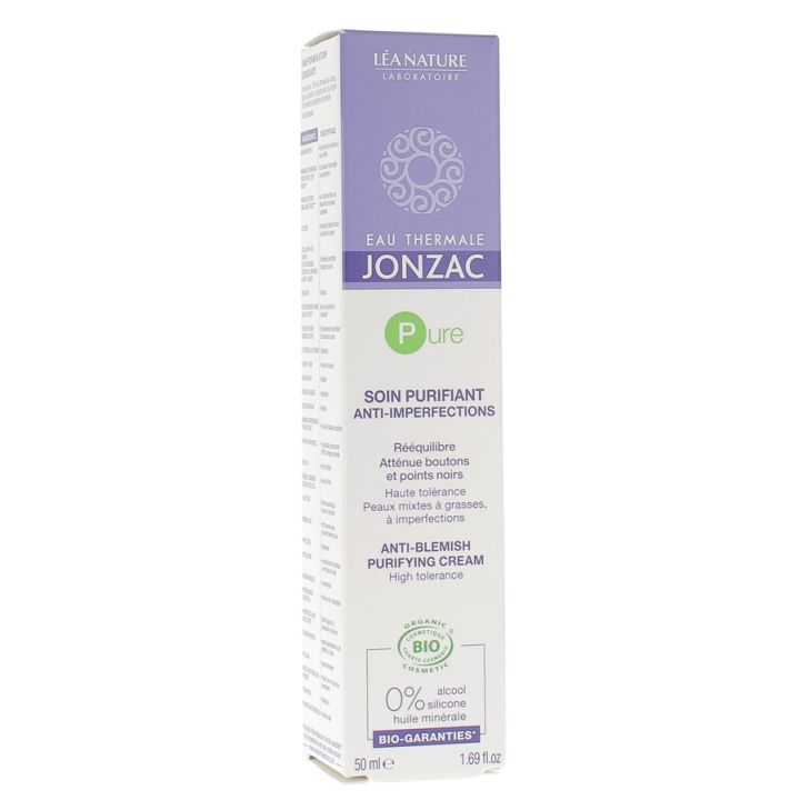 Soin purifiant anti-imperfections peaux mixtes &agrave; grasses Eau thermale Jonzac L&eacute;a Nature - tube de 50ml