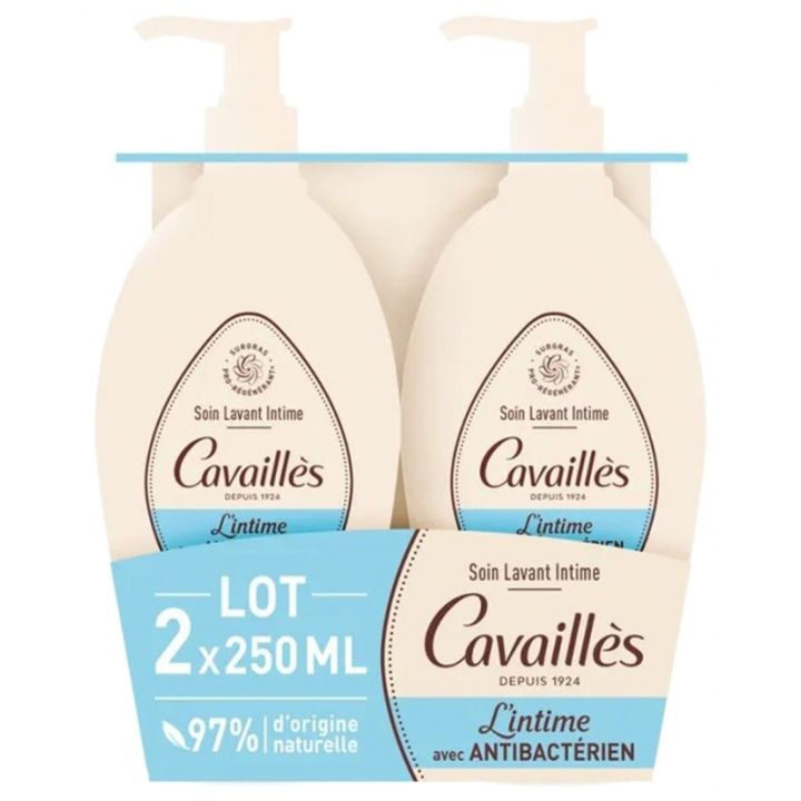Soin toilette intime avec anti-bact&eacute;rien Rog&eacute; Cavaill&egrave;s - lot de 2 flacons de 250 ml