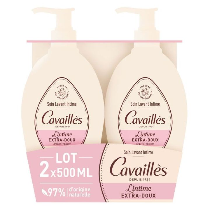 Soin toilette intime extra-doux Rog&eacute; Cavaill&egrave;s - lot de 2 flacons de 500 ml