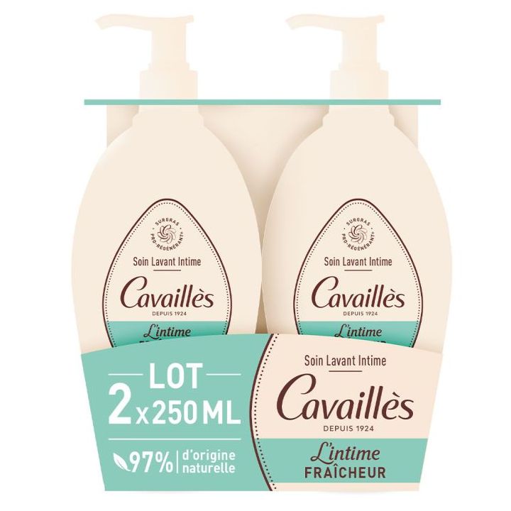 Soin toilette intime fra&icirc;cheur Rog&eacute; Cavaill&egrave;s - lot de 2 flacons de 250 ml