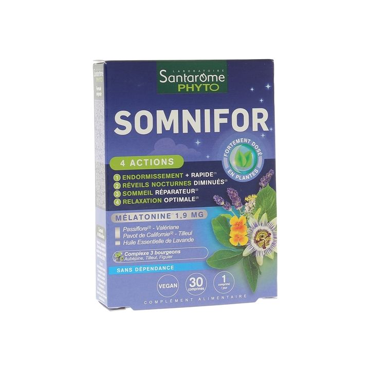 Somnifor 4 actions Santarome - bo&icirc;te de 30 comprim&eacute;s