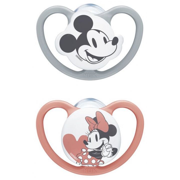 Space Sucette silicone Mickey 6-18 mois NUK - lot de 2 sucettes