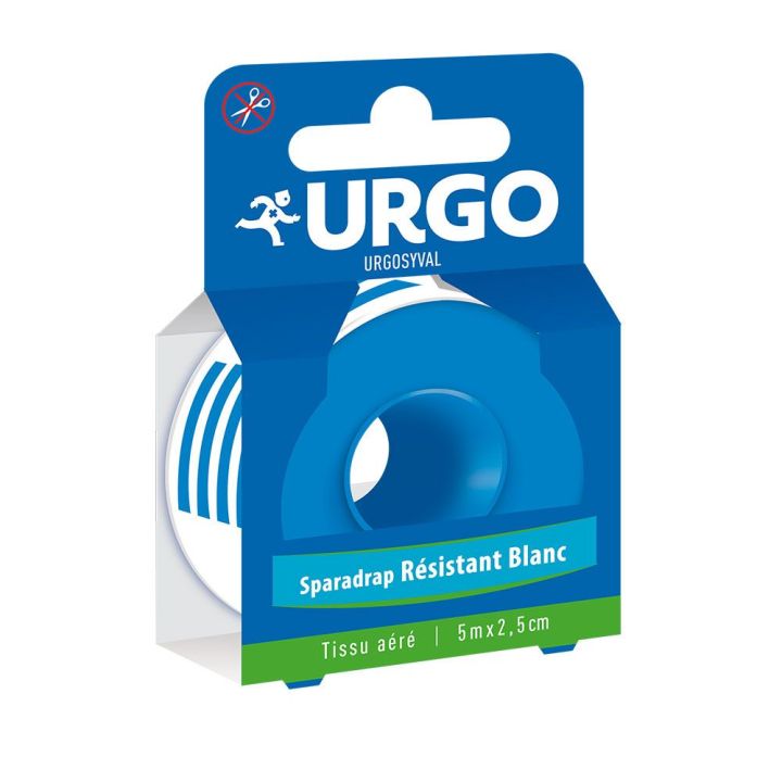 Sparadrap r&eacute;sistant blanc Urgo - 1 rouleau de 5 m x 2,5 cm