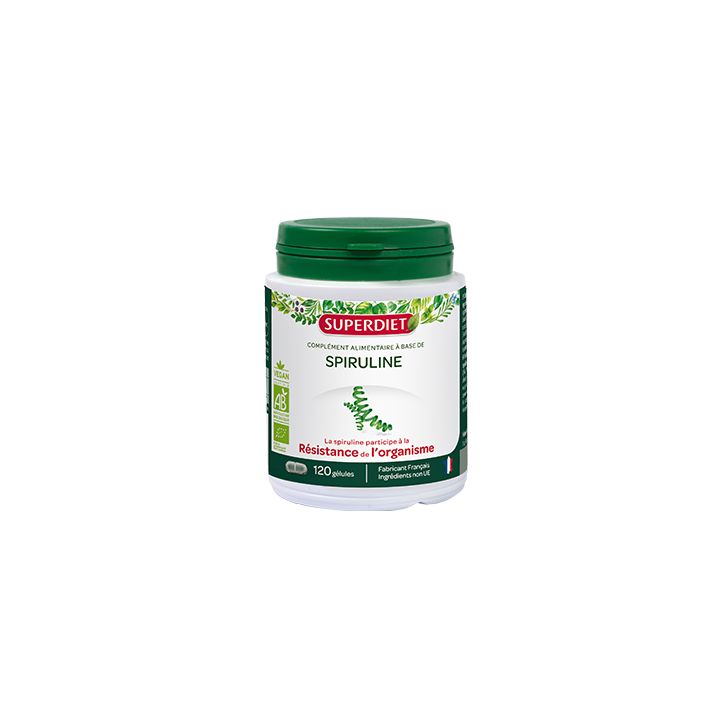 Spiruline SuperDiet - bo&icirc;te de 120 g&eacute;lules