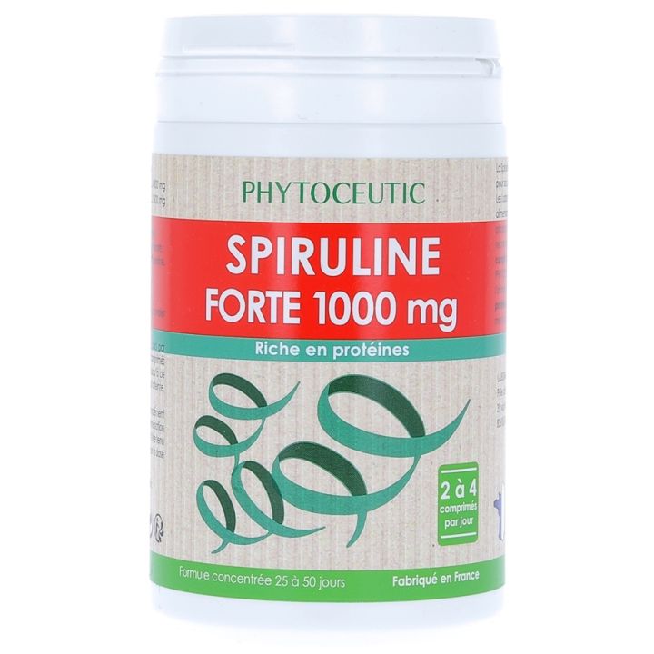 Spiruline forte 1000 mg Phytoceutic - bo&icirc;te de 100 comprim&eacute;s