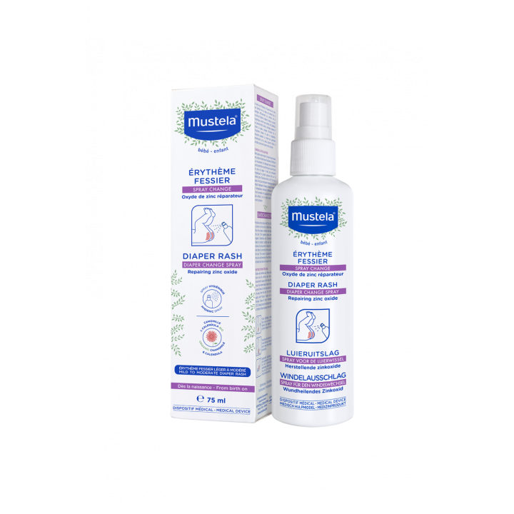Spray Change &eacute;ryth&egrave;me fessier B&eacute;b&eacute; Mustela - spray de 75ml