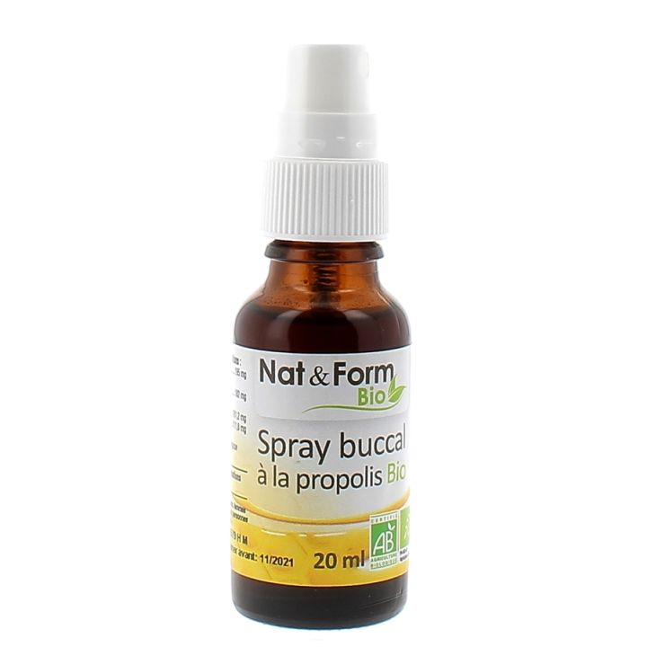 Spray buccal &agrave; la propolis BIO Nat & Form - spray de 20 ml