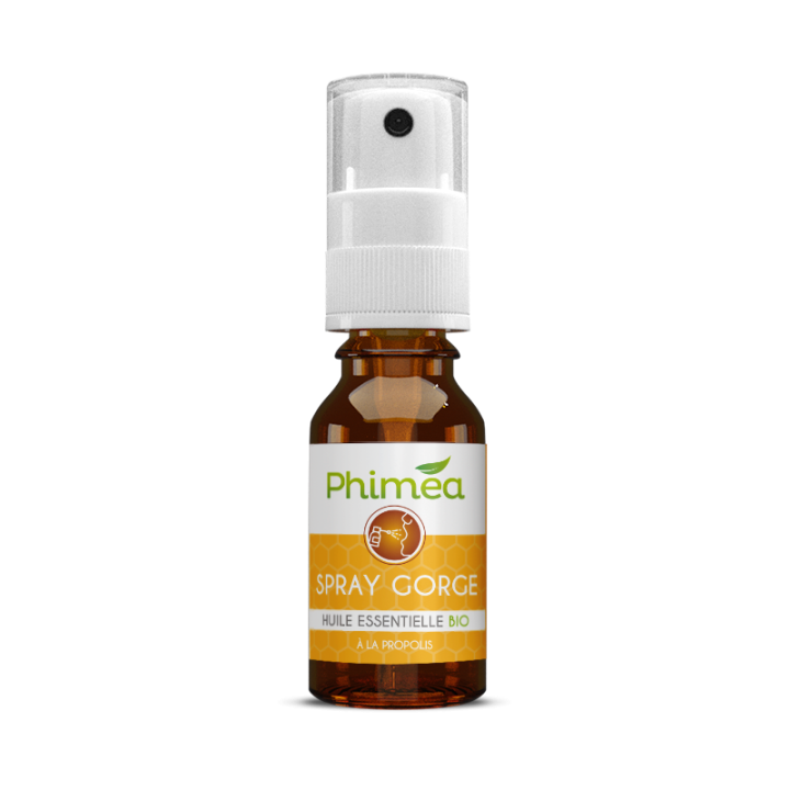Spray gorge &agrave; la Propolis et aux huiles essentielles BIO Phimea - spray de 15 ml