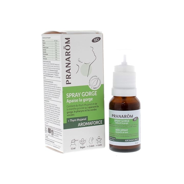 Spray gorge apaisant bio Pranar&ocirc;m - spray de 5 ml