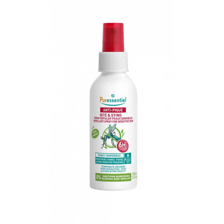 Spray r&eacute;pulsif peaux sensibles anti-pique Puressentiel - flacon de 100ml