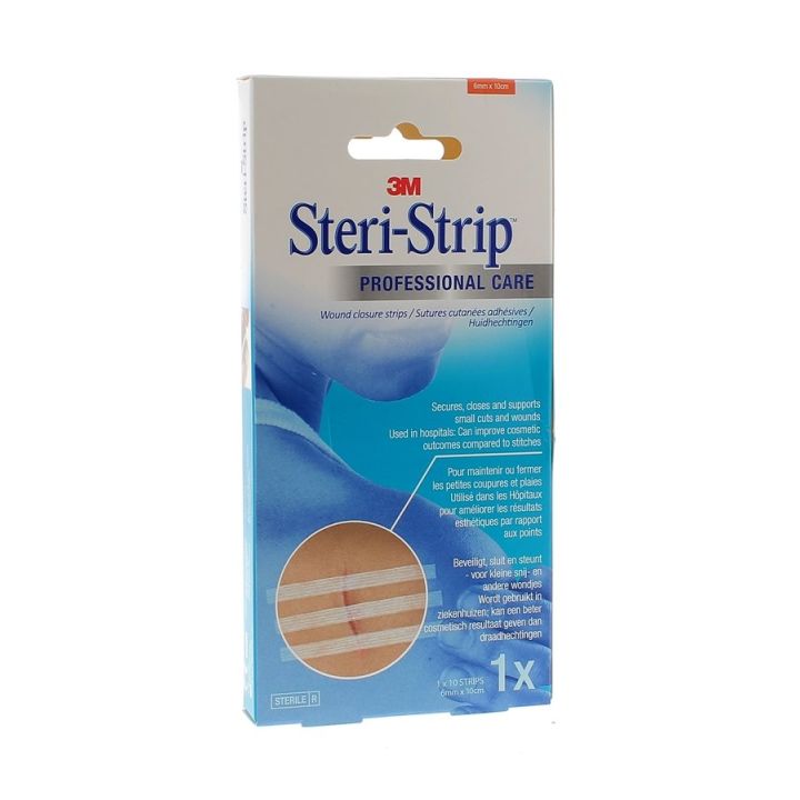 Steri-Strip Sutures cutan&eacute;es adh&eacute;sives 3M - bo&icirc;te de 10 bandelettes de 6mm x 10cm