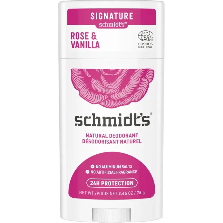 D&eacute;odorant naturel rose vanille Schmidt's - stick de 75 g