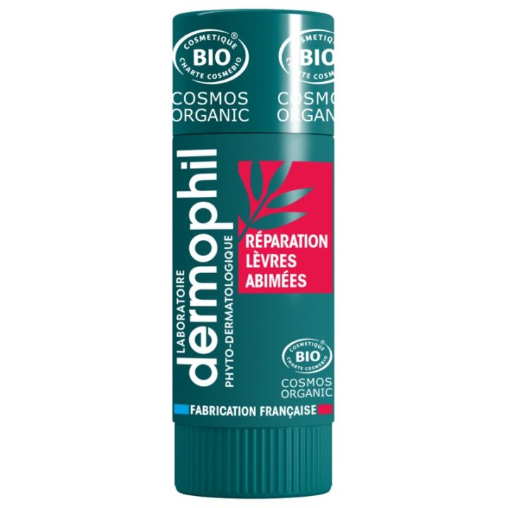Stick &agrave; l&egrave;vres R&eacute;paration l&egrave;vres ab&icirc;m&eacute;es bio Dermophil Indien - tube de 4 g