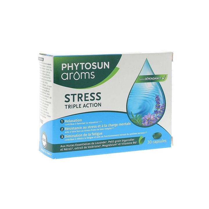 Stress triple action Phytosun Ar&ocirc;ms - bo&icirc;te de 30 capsules