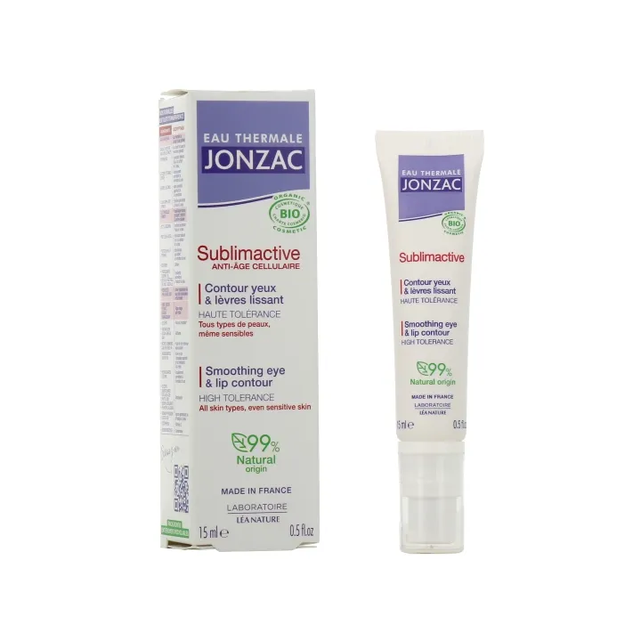 Sublimactive Contour yeux-l&egrave;vres lissant Eau Thermale Jonzac - flacon-pompe de 15 ml