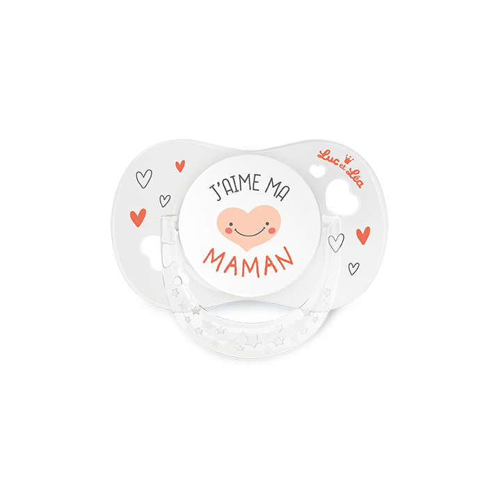 Sucette silicone anatomique avec anneau 0-6 mois Luc et L&eacute;a - une sucette