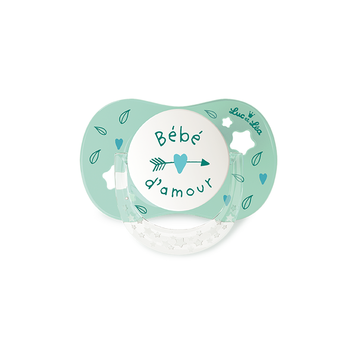 Sucette silicone anatomique avec anneau 6-18 mois Luc et L&eacute;a - une sucette