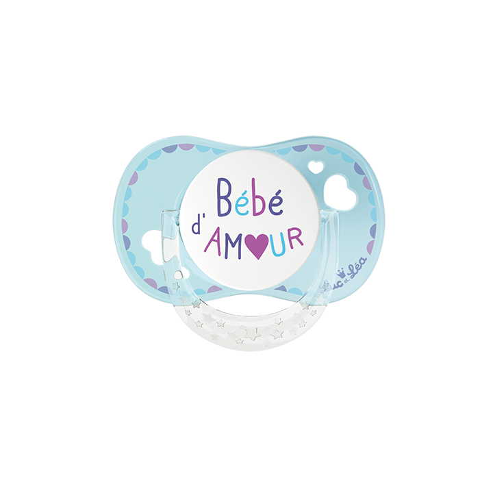 Sucette silicone physiologique avec anneau 0-6 mois Luc et L&eacute;a - une sucette