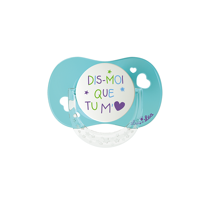 Sucette silicone physiologique avec anneau 6-18 mois Luc et L&eacute;a - une sucette