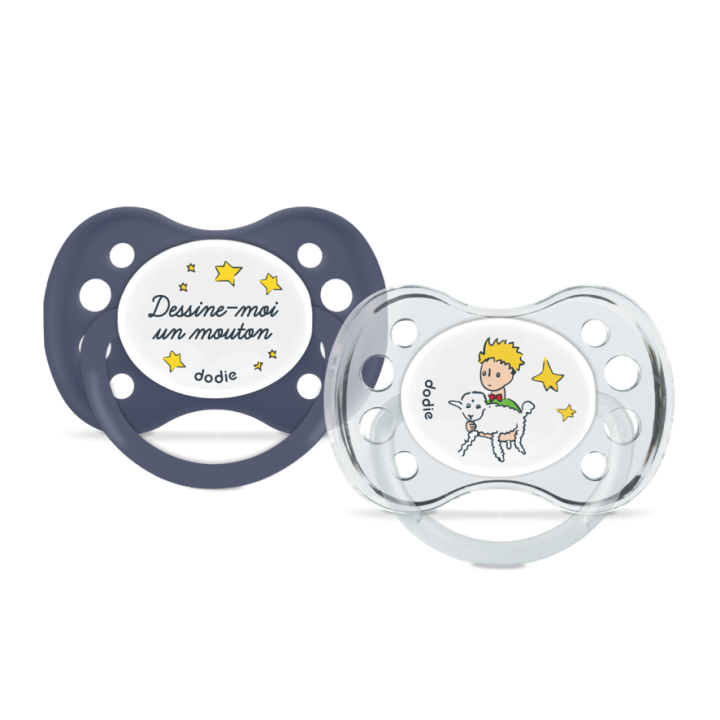 Sucettes anatomiques +6 mois &eacute;dition limit&eacute;e Le Petit Prince Dodie - lot de 2 sucettes