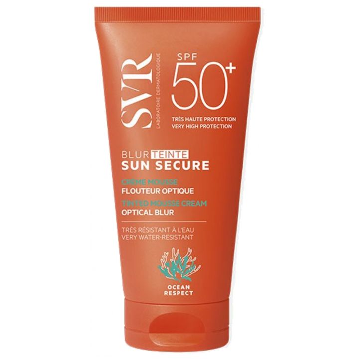 Sun Secure Blur Cr&egrave;me mousse flouteur optique SPF 50 teint&eacute; SVR - tube de 50 ml