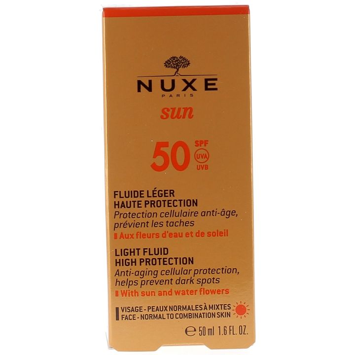 Sun fluide l&eacute;ger haute protection SPF50 Nuxe - flacon de 50 ml