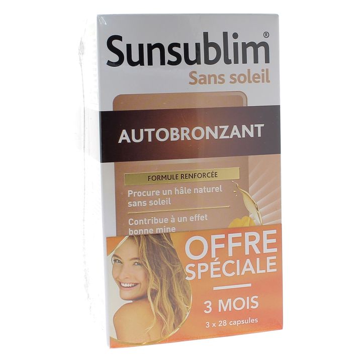 Sunsublim Autobronzant Nutr&eacute;ov - lot de 3x28 capsules (1 bo&icirc;te offerte)