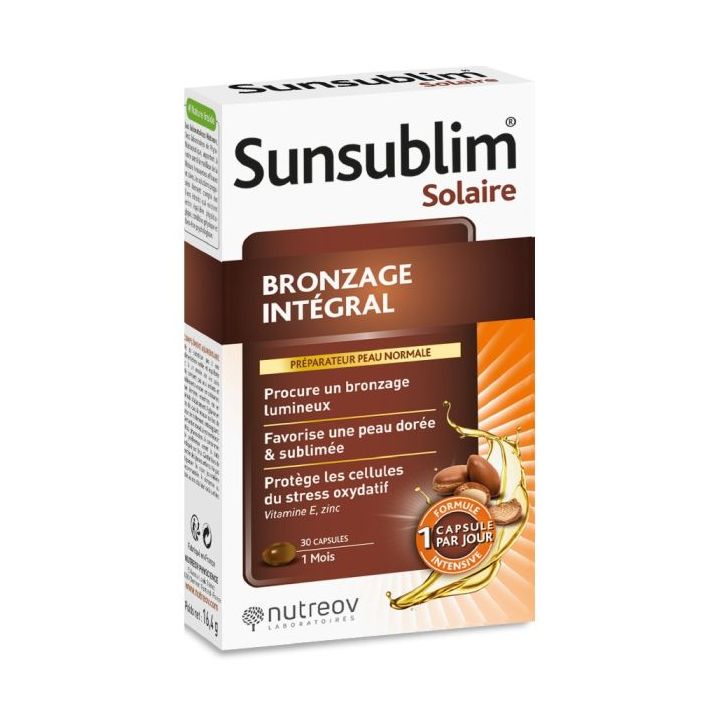 Sunsublim bronzage int&eacute;gral Nutreov - boite de 30 capsules