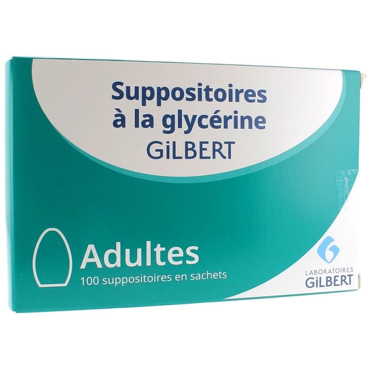 Suppositoires &agrave; la glyc&eacute;rine Adulte Gilbert - boite de 100 suppositoires