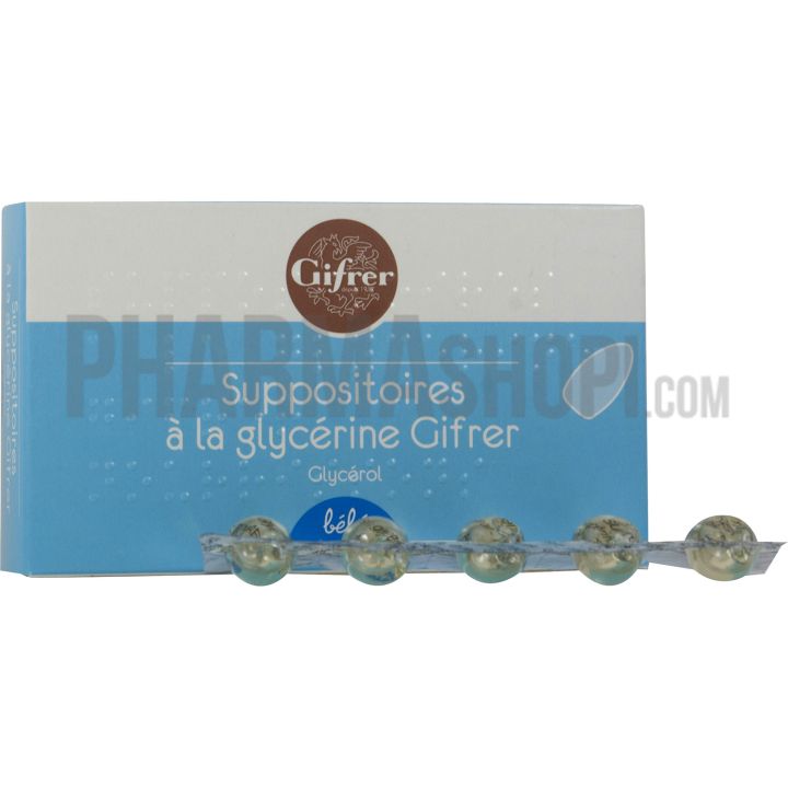 Suppositoires &agrave; la glyc&eacute;rine Gifrer b&eacute;b&eacute; - boite de 10 suppositoires
