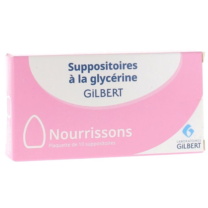 Suppositoires &agrave; la glyc&eacute;rine nourrissons Gilbert - bo&icirc;te de 10 suppositoires