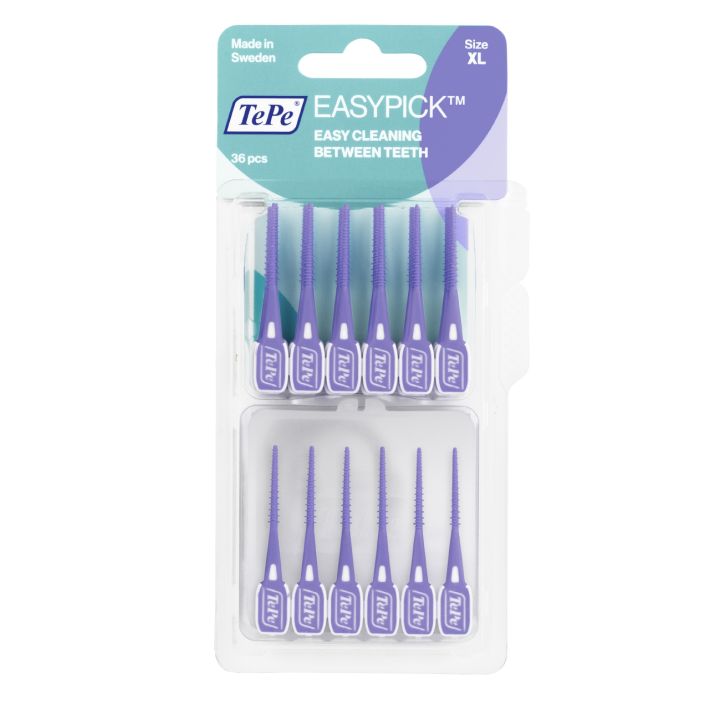 Easy Pick Cure-dents silicone violet XL TePe - 36 unit&eacute;s