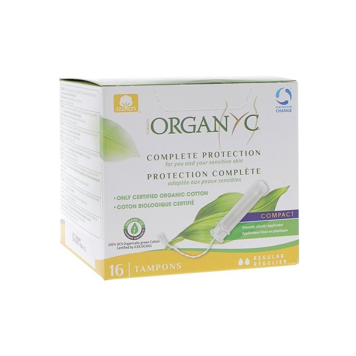 Tampon normal avec applicateur bio Organyc - bo&icirc;te de 16 tampons
