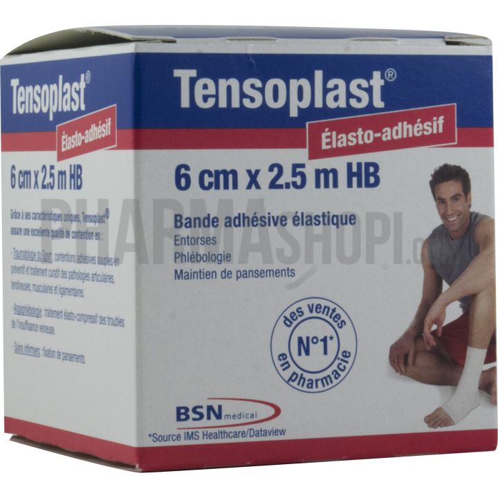 Tensoplast &eacute;lasto-adh&eacute;sif bande adh&eacute;sive &eacute;lastique BSN m&eacute;dical - bande de 6 cm x 2,5 m