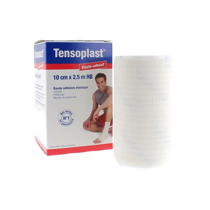 Tensoplast &eacute;lasto-adh&eacute;sif bande adh&eacute;sive &eacute;lastique BSN m&eacute;dical - bande de 10 cm x 2,5 m