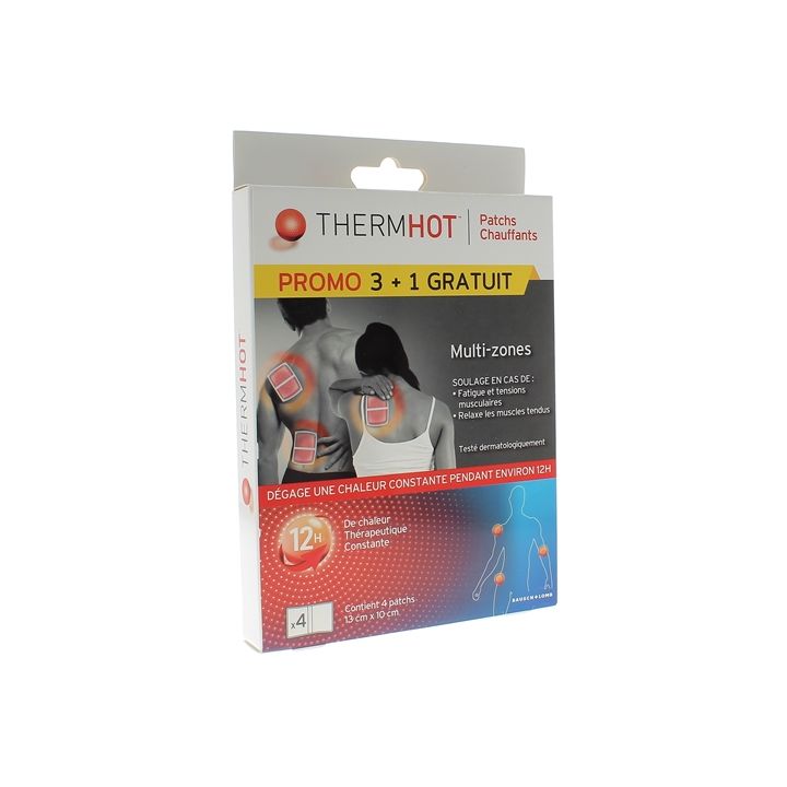 ThermHot Patchs chauffants multizones Therapearl - bo&icirc;te de 3 patchs + 1 gratuit