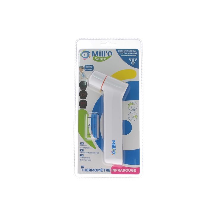 Thermom&egrave;tre infrarouge sans contact frontal et auriculaire Mill'O - un thermom&egrave;tre