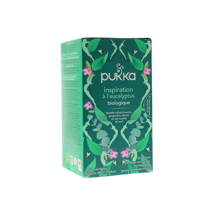 Tisane inspiration &agrave; l'eucalyptus biologique Pukka - bo&icirc;te de 20 sachets