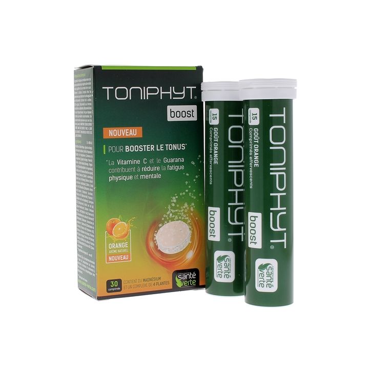 Toniphyt boost go&ucirc;t orange Sant&eacute; verte - boite de 30 comprim&eacute;s effervescents