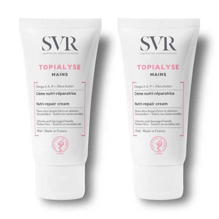 Topialyse mains cr&egrave;me nutri-r&eacute;paratrice SVR - lot de 2 tube de 50 ml