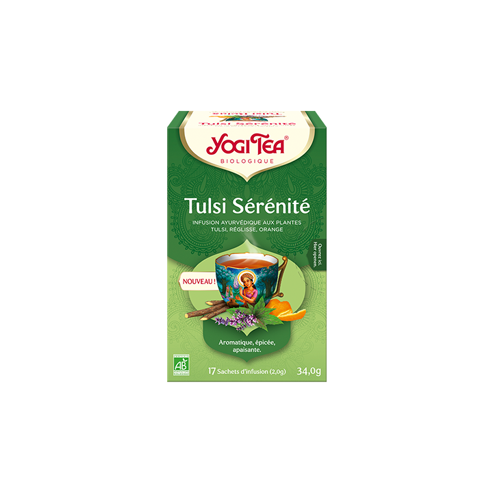 Tulsi S&eacute;r&eacute;nit&eacute; infusion bio Yogi Tea - boite de 17 sachets