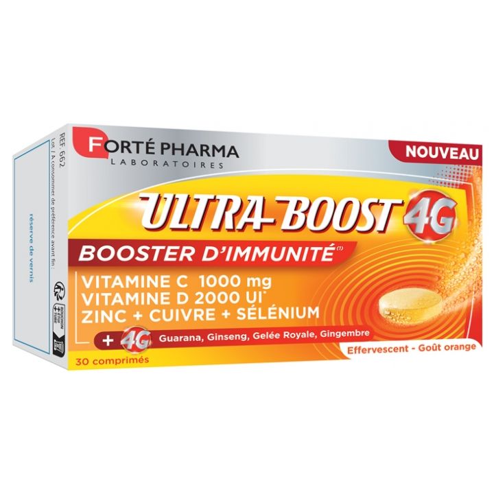 Ultra Boost 4G Booster d'immunit&eacute; Fort&eacute; Pharma - bo&icirc;te de 30 comprim&eacute;s effervescents