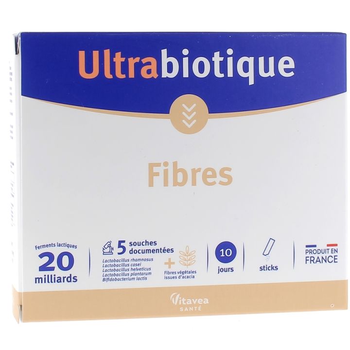 Ultrabiotique fibres 10 jours Nutrisant&eacute; - bo&icirc;te de 10 sticks