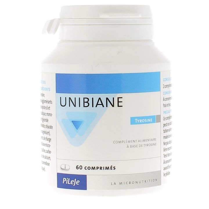 Unibiane Tyrosine Pileje - bo&icirc;te de 60 comprim&eacute;s