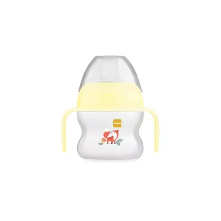 Tasse &agrave; bec souple 6mois et plus jaune MAM - 1 tasse de 150ml